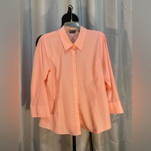This Clairborne peach color blouse button up